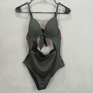 Shade & Shore One Piece Swimsuit Women's 34B Black‎ Adjustable Spaghetti Straps